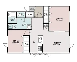 INTER SIDE 晴【102号室】の間取り