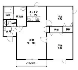セトルかわはら【2階】の間取り