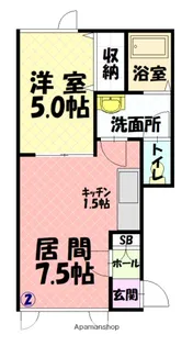 ハイエスト6条【1階】の間取り