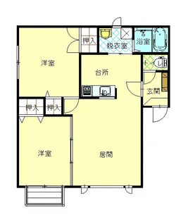 フロンテージB【1階】の間取り