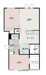 CASA−Ⅰ HIGASHIKAWAⅡ【102号室】の間取り