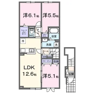 グラスティラ【2階】の間取り
