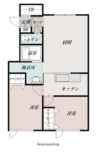 Hブルームーン【102号室】の間取り