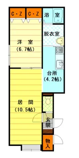 1LDKの間取り画像