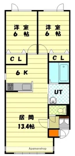 PROUD東【101号室】の間取り