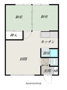 2LDKの間取り画像
