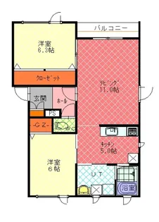 アクアエイトB棟【2階】の間取り