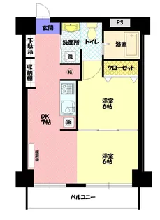 シャンノール平和通【504号室】の間取り
