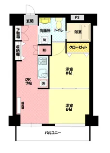 シャンノール平和通【604号室】の間取り