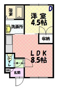 フレンドハイツ【2階】の間取り