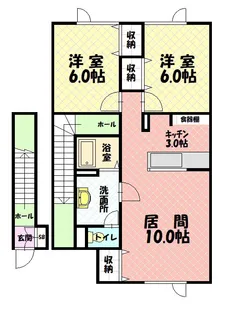 Sヴィレッジ【2-2号室】の間取り