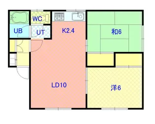 ハイツミサワ【2F-D号室】の間取り