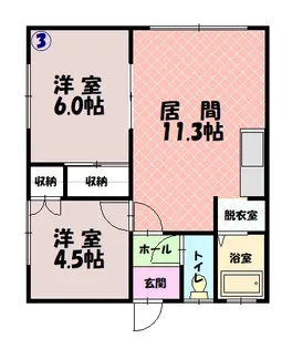 富マンション【203号室】の間取り