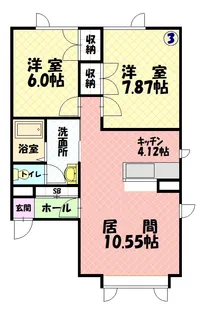 メルシー末広【1F-3号室】の間取り