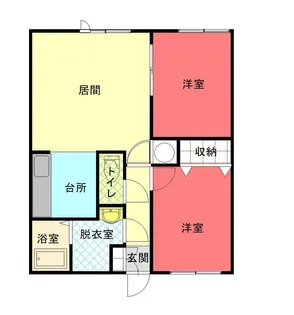 リバーサイドハイツB【B202号室】の間取り