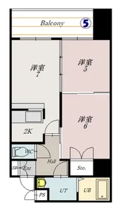 ノルテ1条通【0705号室】の間取り