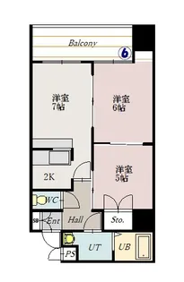 ノルテ1条通【0406号室】の間取り