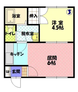 グランデ忠和A【203号室】の間取り