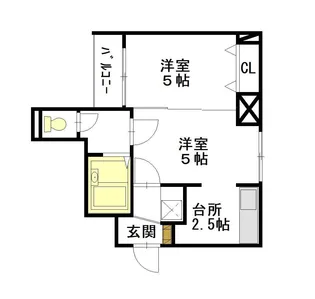 ノルテ1条通弐番館【1104号室】の間取り