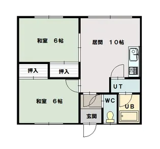 南6条ハイツB棟【2階】の間取り