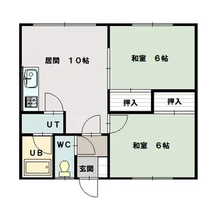 南6条ハイツB棟【2F-5号室】の間取り