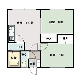 南6条ハイツB棟【2階】の間取り