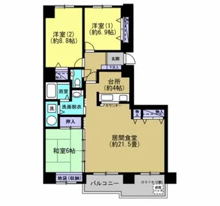 シャンノール緑道【1001号室】の間取り