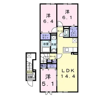 キスイ キャトル【2階】の間取り