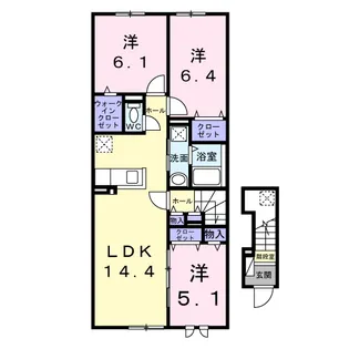 キスイ キャトル【2階】の間取り