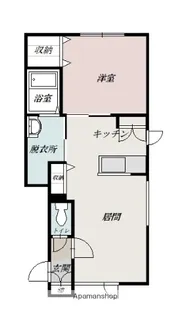 コスモアベニュー東光【1階】の間取り