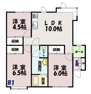 パーク2.12【B-1号室】の間取り
