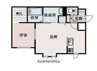 ヴェルヒュッテ旭川南4条【101号室】の間取り