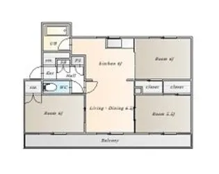 ヴィラナリー旭川Ⅱ503号棟【43号室】の間取り