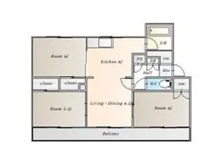 ヴィラナリー旭川Ⅱ503号棟【34号室】の間取り