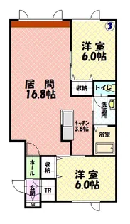 ブライトン【203号室】の間取り