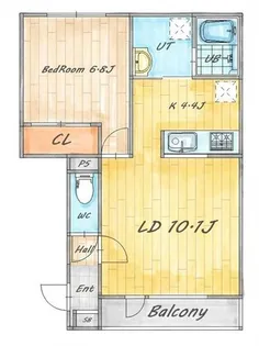 アルグレース北彩都【106号室】の間取り