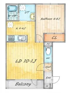 アルグレース北彩都【305号室】の間取り