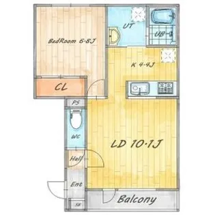 アルグレース北彩都【202号室】の間取り