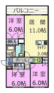 シャンノール2.4【205号室】の間取り