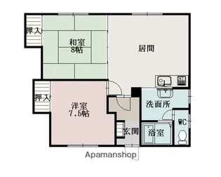 富岡コーポ【202号室】の間取り