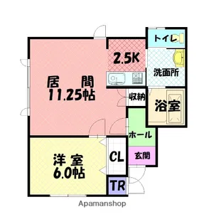 エスポワール秋月【101号室】の間取り