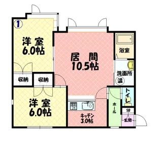 ハイツ来夢来人Ⅱ【101号室】の間取り