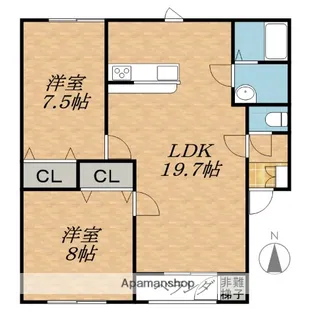 レジデンスコスモ【3階】の間取り