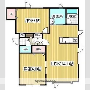 ヴェールメゾンB【202号室】の間取り