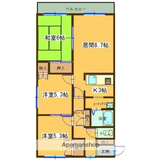 ドミール幸Ⅲ【301号室】の間取り