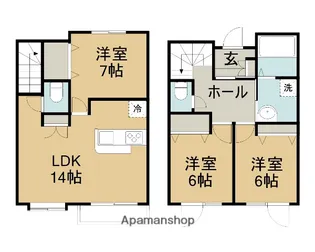 北海道北広島市共栄町5丁目【アパート】の間取り