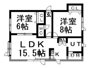 メゾンフォーレスト【202号室】の間取り