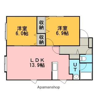 ラディッシュハウス弐番館【102号室】の間取り