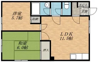 北海道札幌市豊平区月寒東四条10丁目【アパート】の間取り