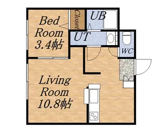 フレスコ大谷地【403号室】の間取り